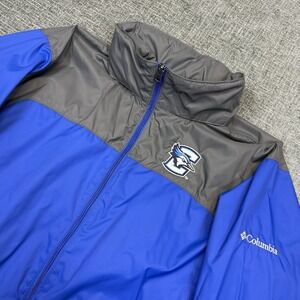 Creighton Blue Jays Columbia Jacket Men's Large Blue Full Zip Packable‎ Hood
